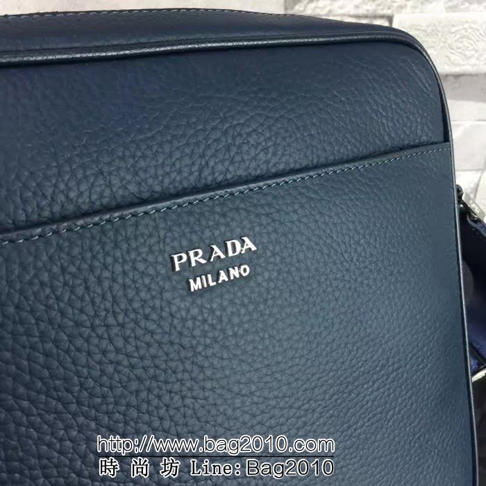 普拉達PRADA原單 PRADA最新款 2VH014原版藍色男士單肩斜挎包 官網同步 PHY1261